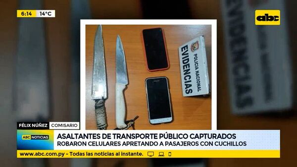 Asaltantes de transporte público capturados - ABC Noticias - ABC Color