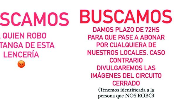 Apareció la "roba-tanga" y se salvó de ser escrachada por tienda