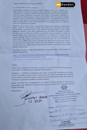 Diario HOY | Fiscalía toma denuncia contra diputada que admitió pagar coima, su investidura en jaque
