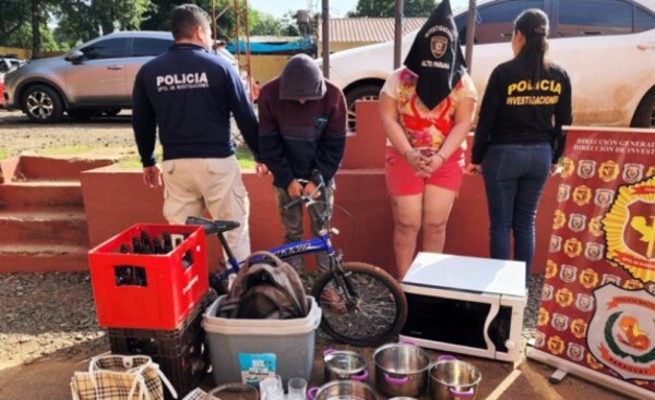 Cae pareja que hurtó varios objetos de valor de una vivienda