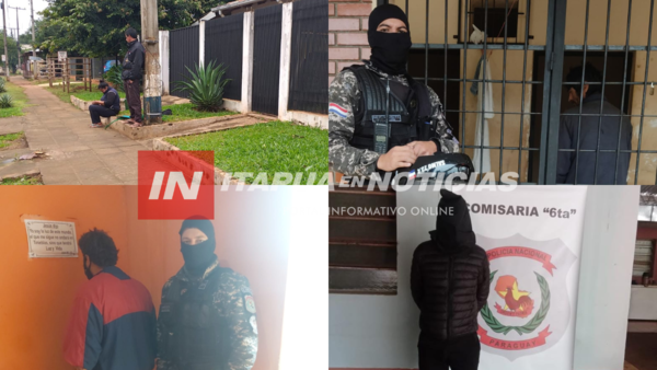 DISTINTOS PROCEDIMIENTOS POLICIALES ESTE SÁBADO EN ITAPÚA