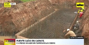 Obras “avanzan” lentamente a tres meses de la caída de puente en Capiatá