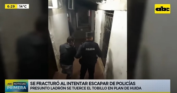 Sospechoso sufre fractura en plena huida