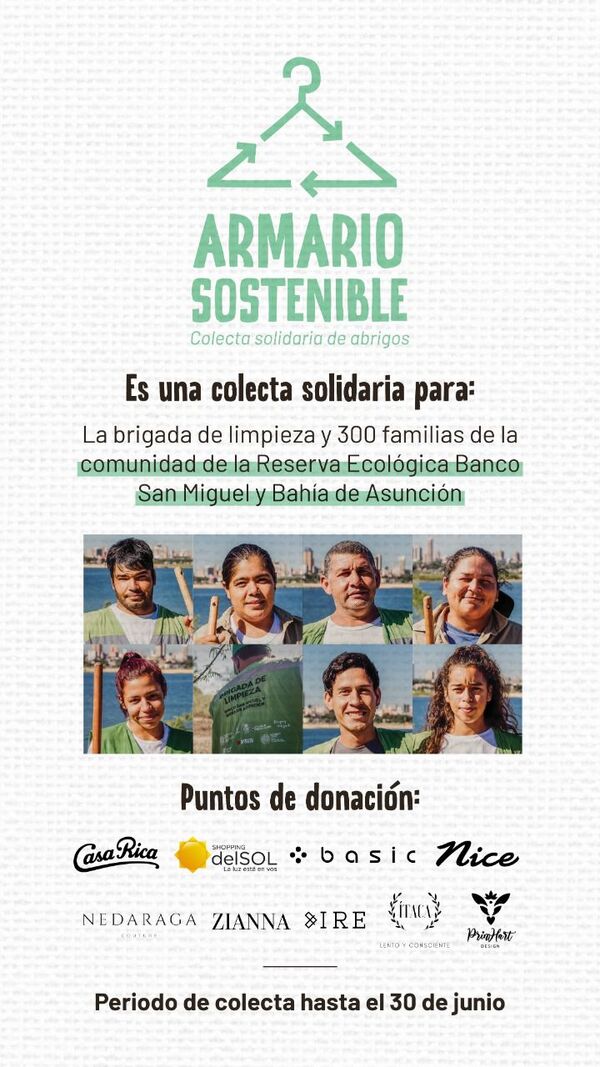 “Armario sostenible”: doná el abrigo que ya no usás y ayudá a 300 familias de Asunción - Nacionales - ABC Color