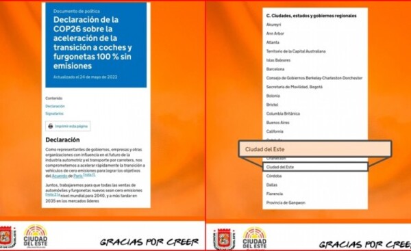 Comuna de CDE firmó acuerdo internacional sobre cambio climático