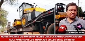 MUNICIPALIDAD RECIBE NUEVA MAQUINARIA COMPACTADORA PARA HOHENAU 