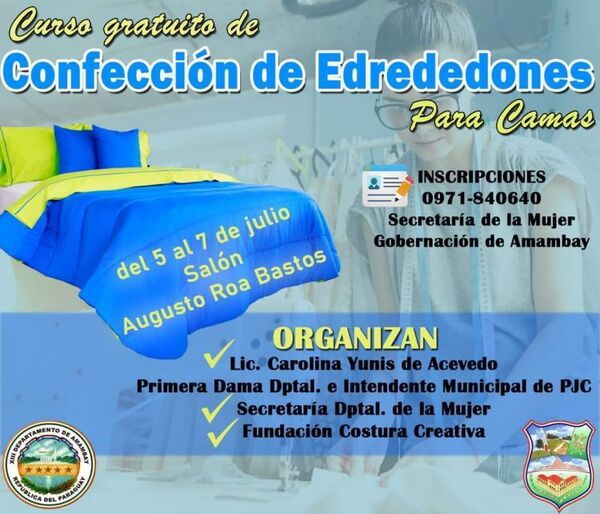 Se viene el curso gratuito para confección de edredones en la Gobernación