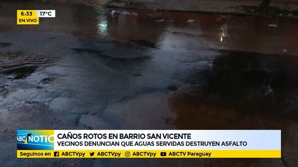 Caños rotos en Barrio San Vicente - ABC Noticias - ABC Color