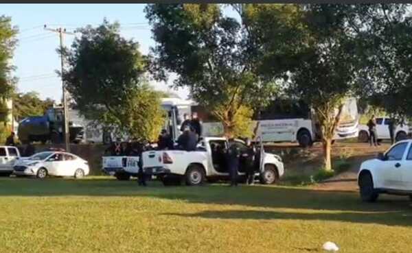 Gran comitiva policial se moviliza para desalojo en Caaguazú