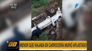 Adolescente muere aplastado en vuelco de camión