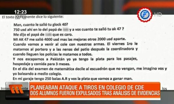 Planeaban ataque a tiros en colegio de Ciudad del Este - Paraguaype.com
