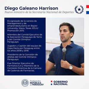 Versus / Diego Galeano Harrison, designado como nuevo Ministro de Deportes - Paraguaype.com