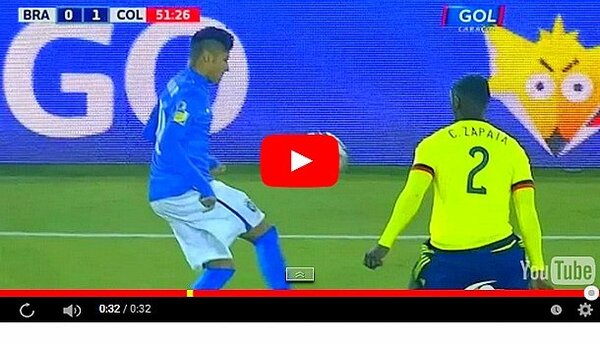 Neymar humilla a Zapata con un doble sombrero (VÍDEO) - Paraguaype.com