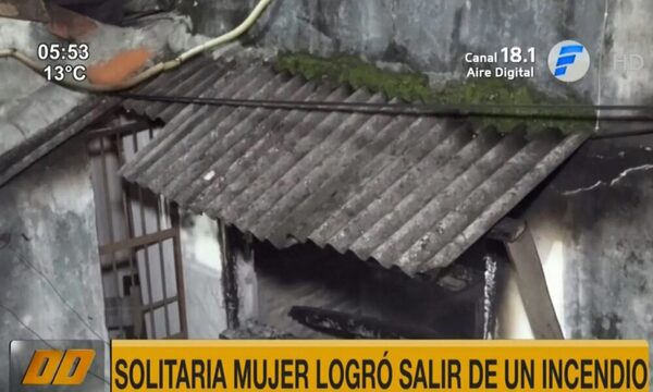 SOLITARIA MUJER LOGRÓ SALIR DE UN INCENDIO EN ASUNCIÓN