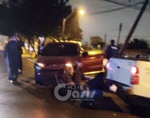Policía chocó por columna en Pedro Juan