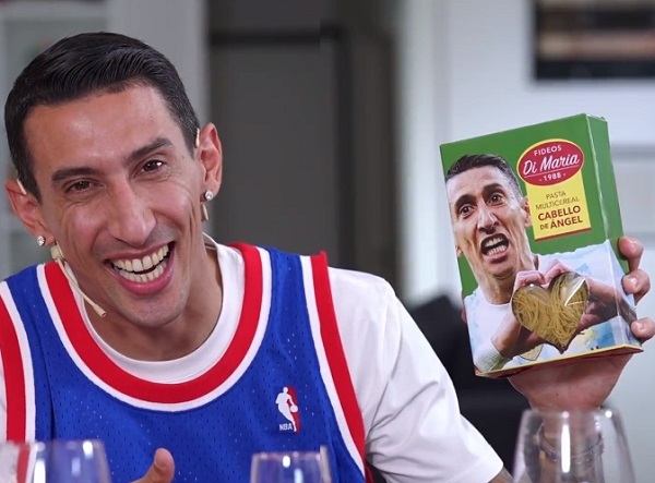 Di María graba comercial de fideo con su propia marca - La Prensa Futbolera