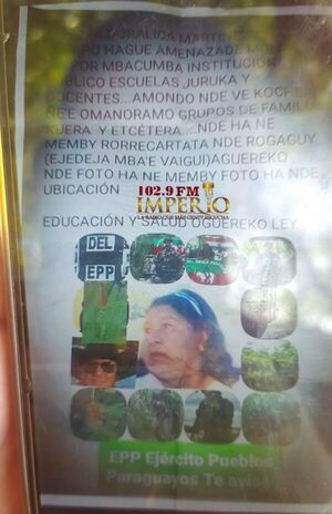 Dejan un panfleto con amenazas atribuido al EPP en colonia indígena Yvypyte - Radio Imperio