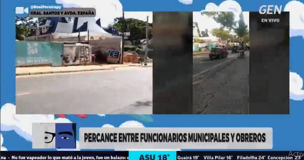 La Nación / Albañiles intercambian golpes con PMT por motos estacionadas en vereda