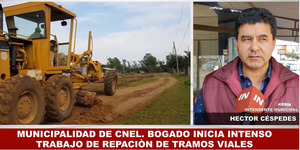 REPARACIÓN VIAL INTENSA EN CORONEL BOGADO
