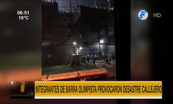 Integrantes de barra de Olimpia provocaron desastre callejero | Telefuturo