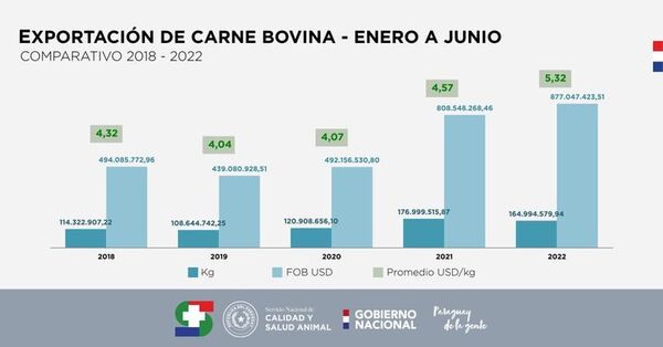 Exportaciones ganaderas sumaron US$ 1.100 millones durante primer semestre - Nacionales - ABC Color