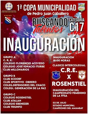 Hoy arraca el abierto “Buscando talentos” Copa Municipalidad de Pedro Juan Caballero