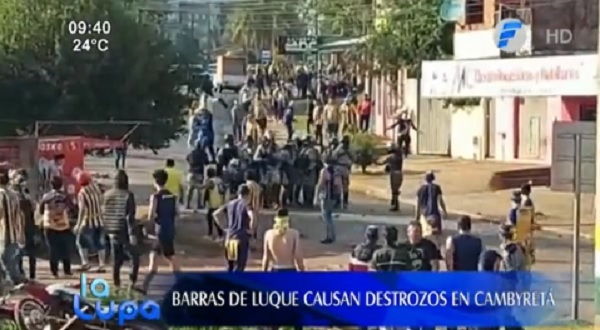 Hinchas del Sportivo Luqueño protagonizan batalla campal en Cambyretá