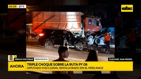 Triple choque sobre la ruta Py 08 - ABC Noticias - ABC Color