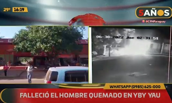 Muere indigente rociado con combustible y quemado en Yby Yaú