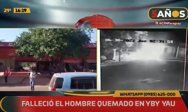 Muere indigente rociado con combustible y quemado en Yby Yaú