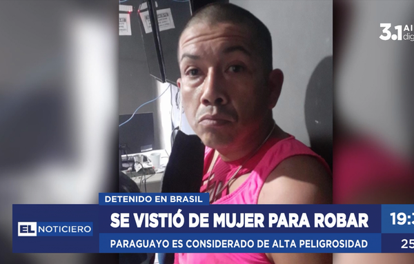 Paraguayo detenido en Brasil tras intentar robar una moto vestido de mujer