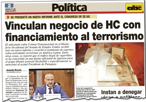 En 2017 ya ligaban negocio de Cartes con el financiamiento del terrorismo - Nacionales - ABC Color