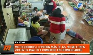 Motochorros robaron más de G. 90 millones de un comercio | Telefuturo