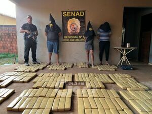 SENAD incautó 287 Kg de marihuana y detiene a 3 personas en Pedro Juan