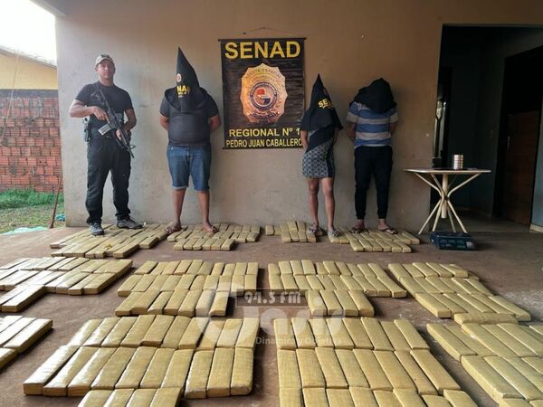 SENAD incautó 287 Kg de marihuana y detiene a 3 personas en Pedro Juan