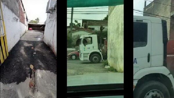 Asunción está llena de baches, pero arreglan un estacionamiento privado