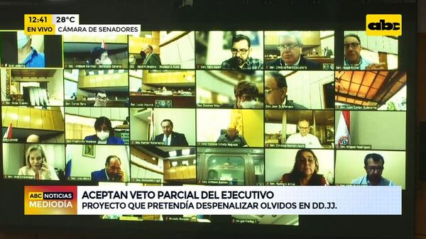 Aceptan veto parcial del Ejecutivo - ABC Noticias - ABC Color