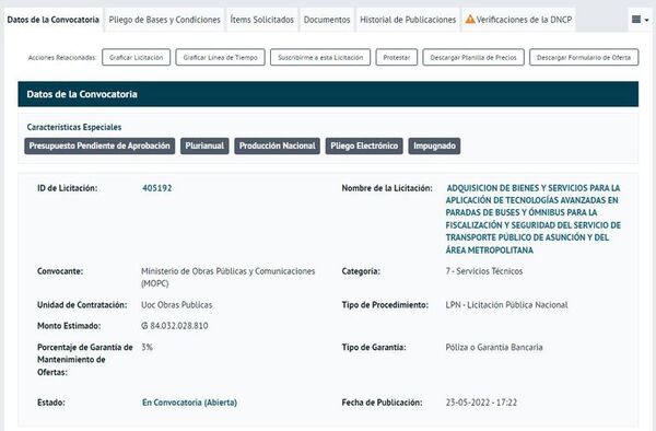 Contraloría solicita documentación sobre licitación de paradas de buses - Nacionales - ABC Color