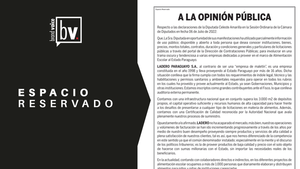 ESPACIO RESERVADO: Ladero Paraguayo S.A. a la opinión pública