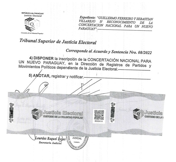 TSJE autoriza a concertación para que use padrón nacional » San Lorenzo PY