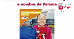 La Nación / Todos por Paloma: niña con leucemia recaída necesita donación de sangre