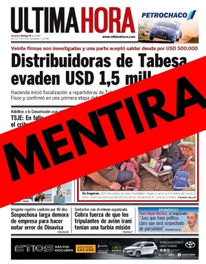Diario HOY | Diario oficialista se presta a mentiras contra Tabesa