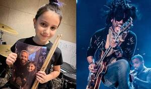 Crónica / [VIDEO] Famosísimo rockero piropeó a Emma, la mini baterista