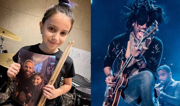 Crónica / [VIDEO] Famosísimo rockero piropeó a Emma, la mini baterista