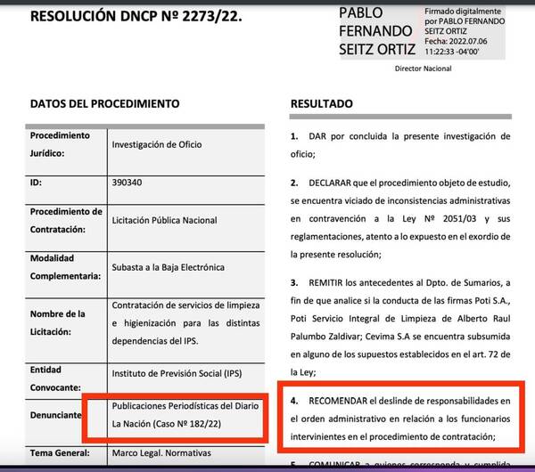 Diario HOY | Contrataciones confirma limpiadores “mau”, gracias a vista gorda de IPS