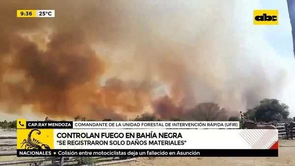 Controlan fuego en Bahía Negra - ABC Noticias - ABC Color