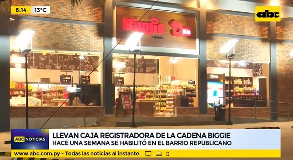 Asaltan local de Biggie y se llevan caja registradora