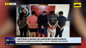 Capturan a banda de ladrones domiciliarios - ABC Noticias - ABC Color