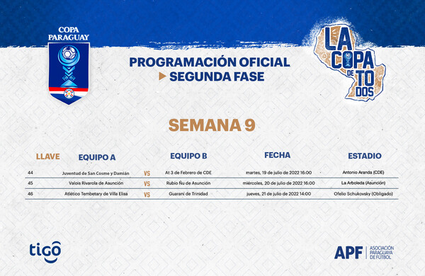 Se juega desde este martes la semana 9 de la Copa Paraguay - .::Agencia IP::.