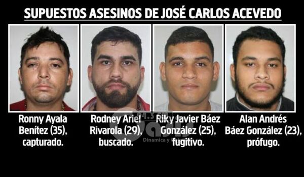 Policía divulga identidades de presuntos sicarios que mataron a Acevedo